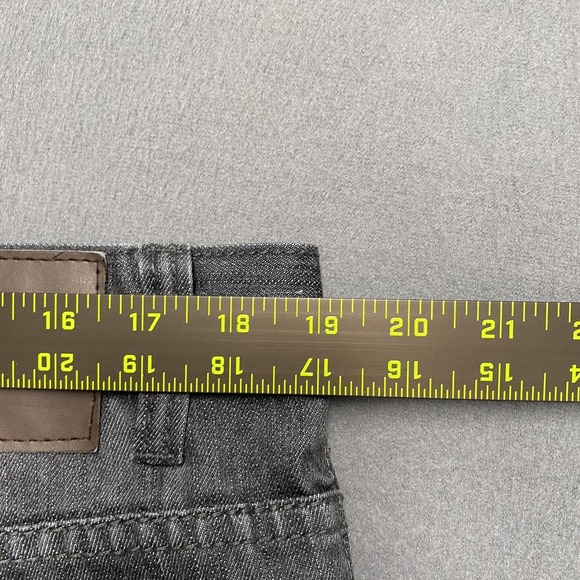 GS115 Jeans Mens 38 Gray Straight Leg Whiskered Denim Embroidered Back Pockets - Picture 11 of 13